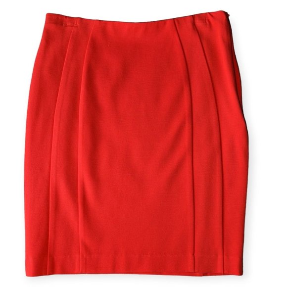 Ann Taylor Dresses & Skirts - Ann Taylor Pencil Skirt Red Straight Skirt Knee Length Hidden Side Zip Slinky 4P